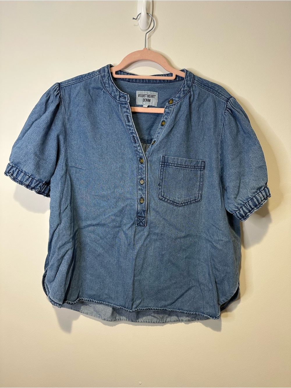 velvet heart denim blouse size extra large